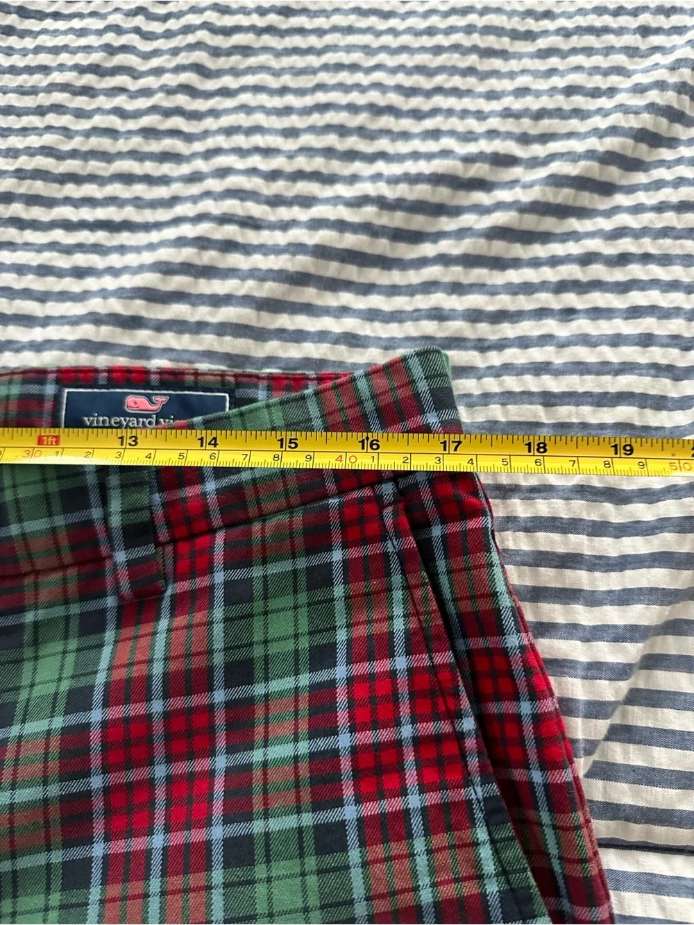 Men’s Vineyard Vines Red Plaid Straight-Leg Pants